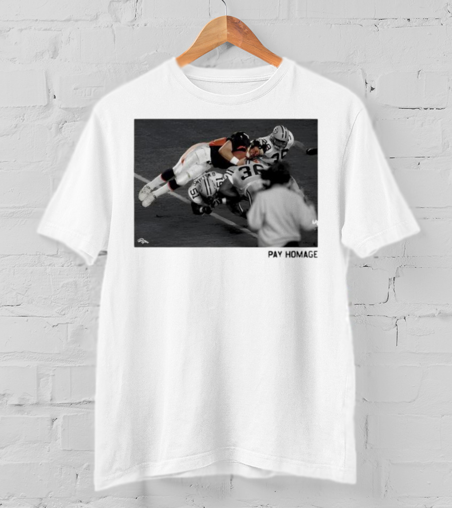 Denver Broncos John Elway Ash Pay Homage Iconic Football Moment T-Shirt