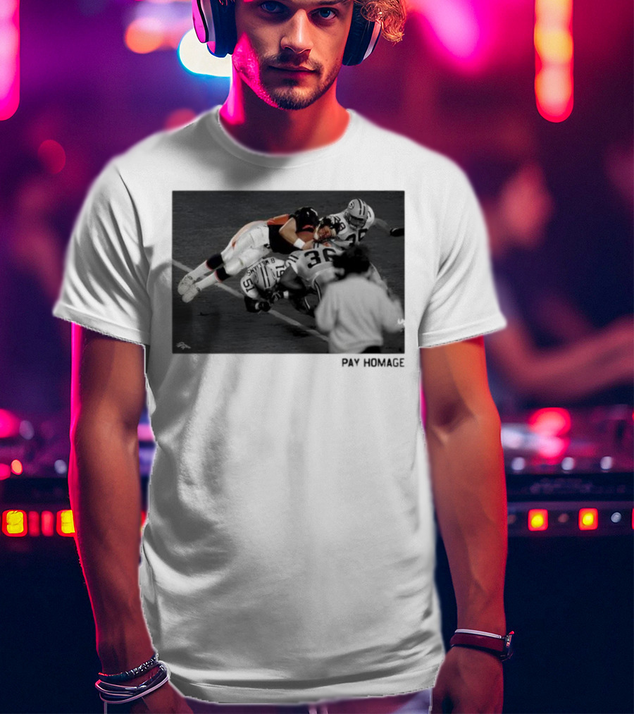 Denver Broncos John Elway Ash Pay Homage Iconic Football Moment T-Shirt