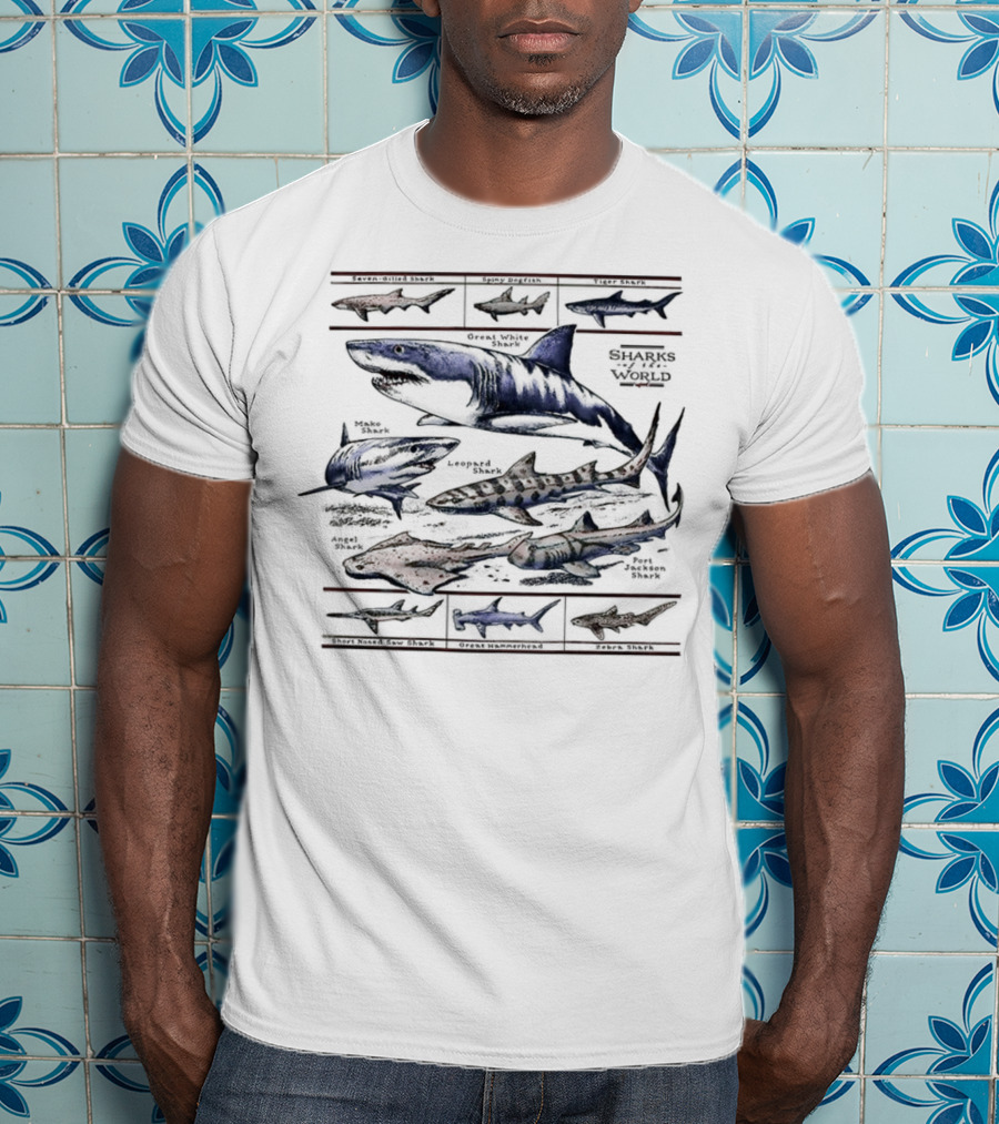 Field Guide Sharks World Marine Life Species Chart T-Shirt