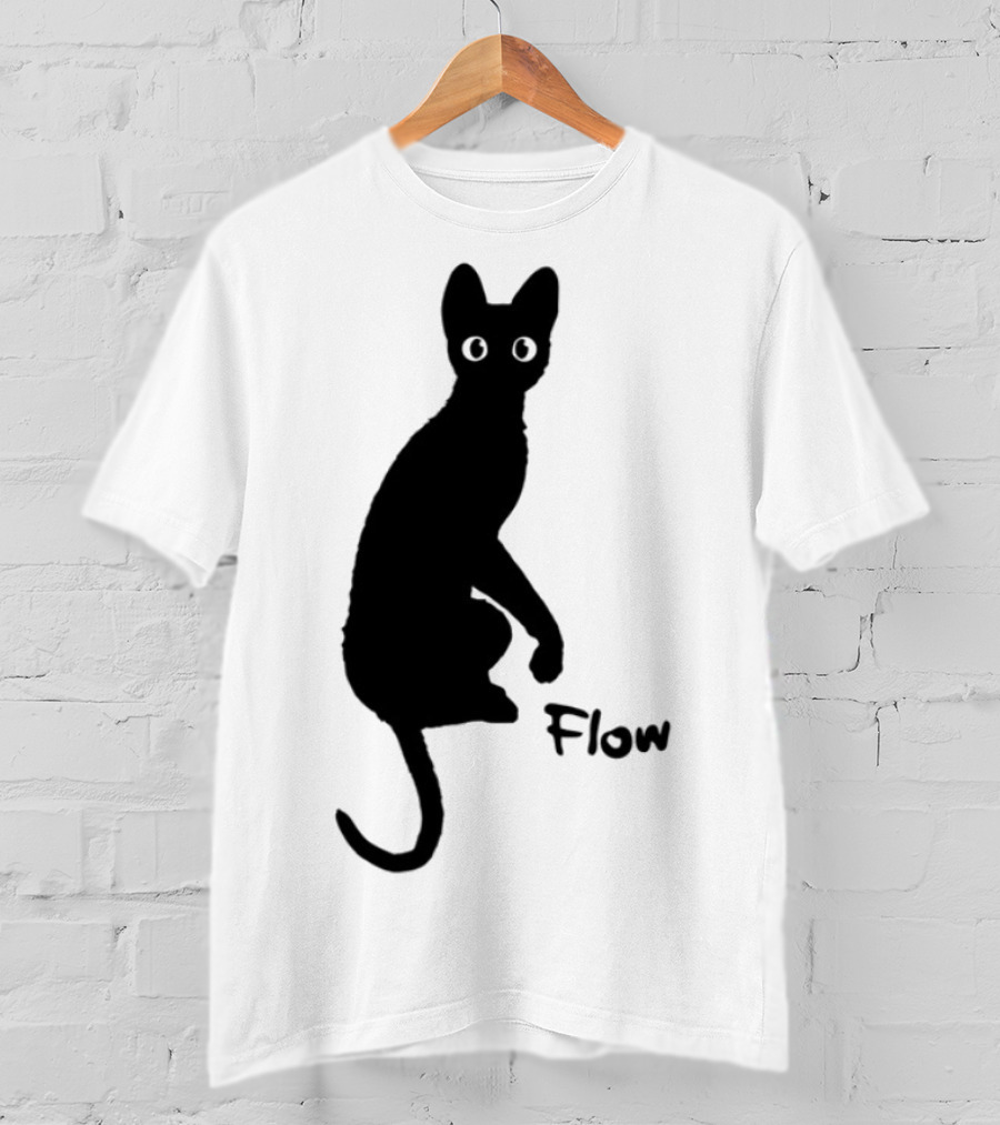 Flow Movie India Ink Cat Silhouette T-Shirt