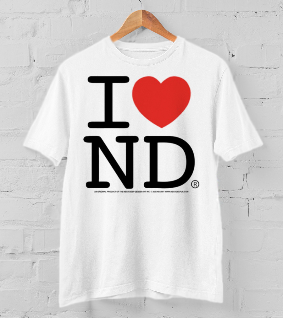I Heart ND Red Heart Graphic T-Shirt