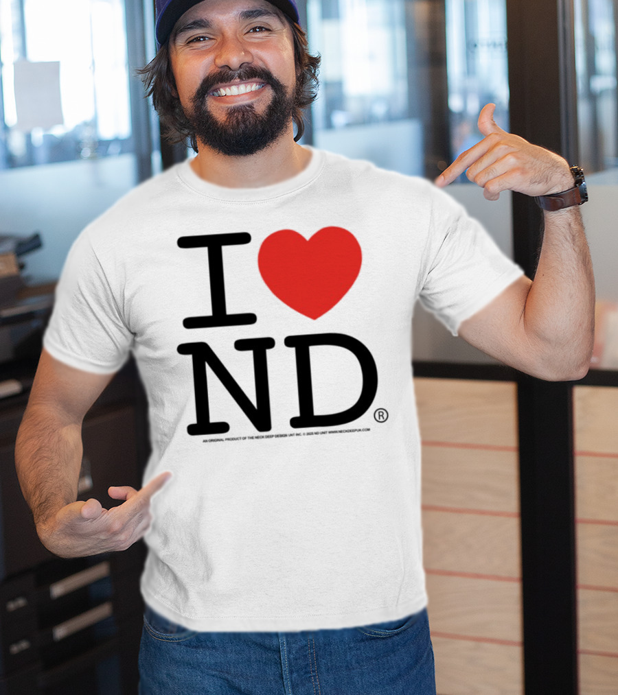 I Heart ND Red Heart Graphic T-Shirt