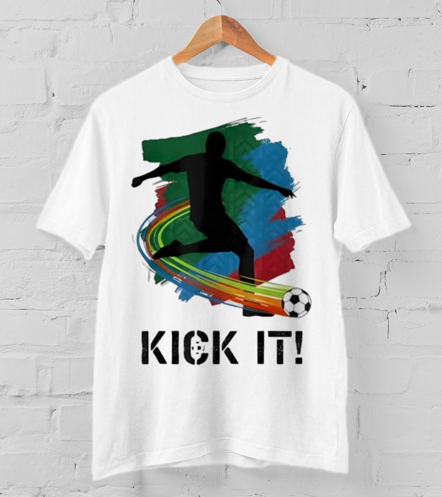 Kick It Soccer Player Rainbow Trail T-Shirt