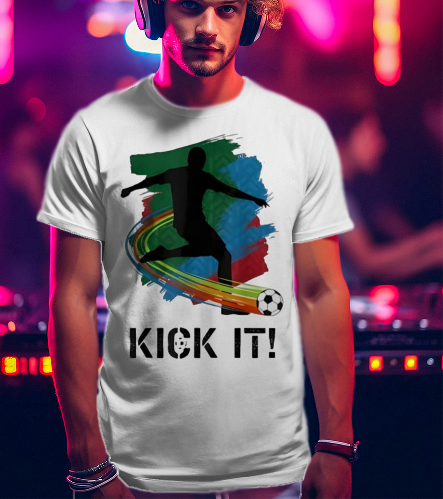 Kick It Soccer Player Rainbow Trail T-Shirt
