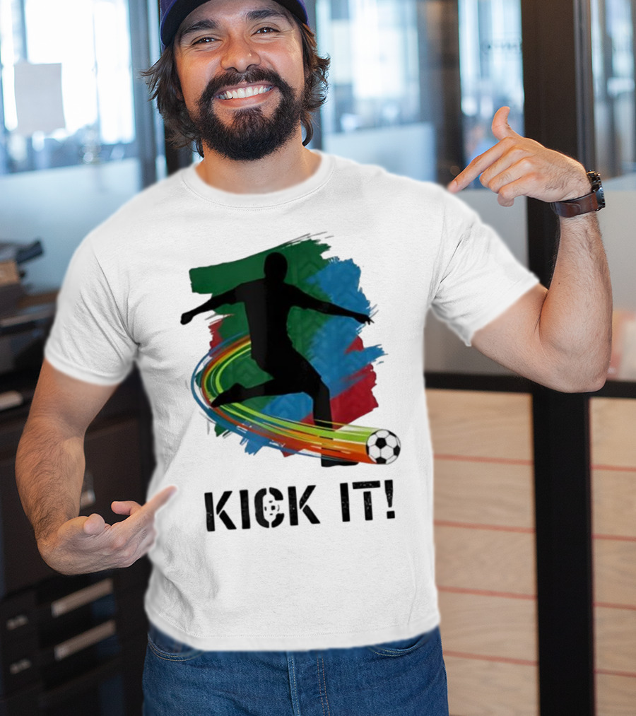 Kick It Soccer Player Rainbow Trail T-Shirt