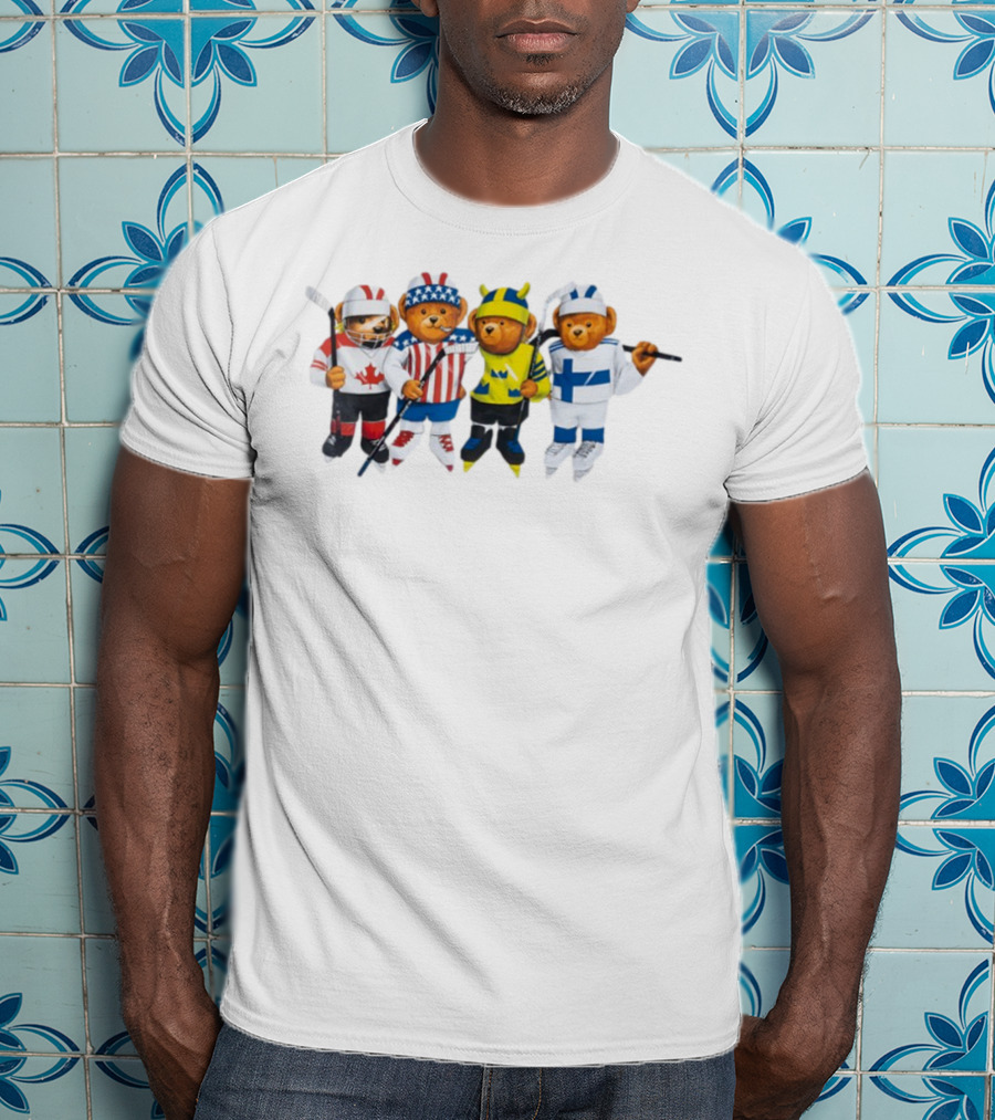Market X Sherwood Ice Hockey Bears Canada USA Sweden Finland T-Shirt