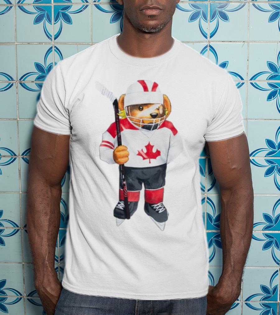 Marketstudios Market X Sherwood Canada Bear Hockey Player T-Shirt