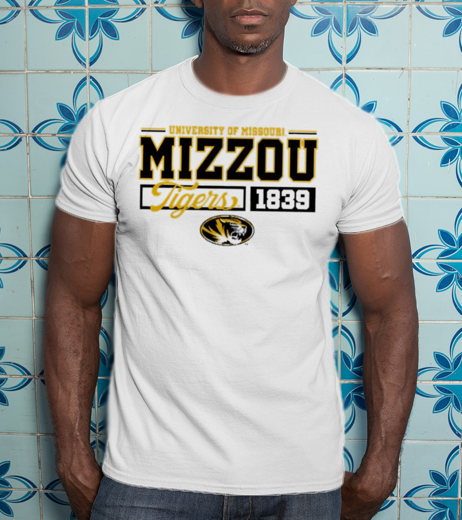 Tigers University Of Missouri Mizzou 1839 Oval Tiger Head T-Shirt