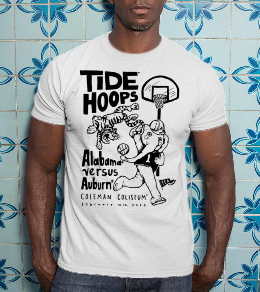 Tide Hoops Alabama Versus Auburn Basketball Showdown Crimson Night T-Shirt
