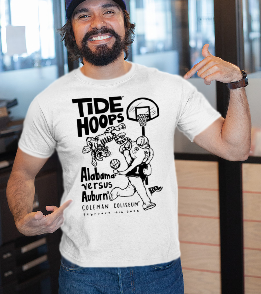 Tide Hoops Alabama Versus Auburn Basketball Showdown Crimson Night T-Shirt