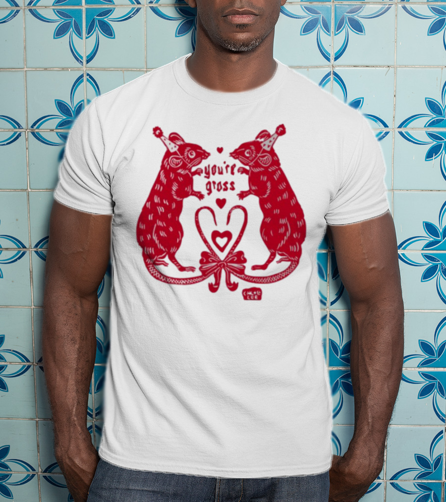 You're Gross Rats Party Hat Love Hearts T-Shirt