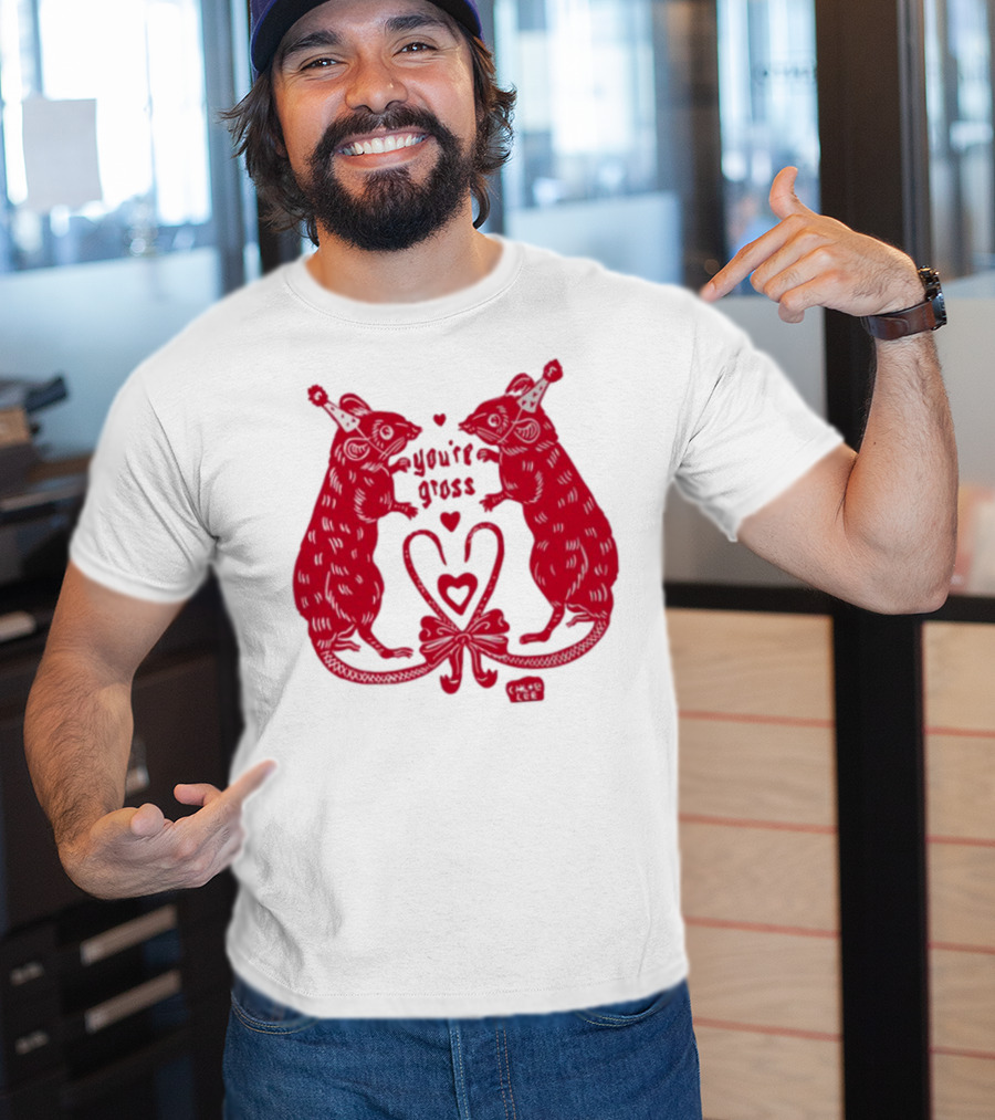 You're Gross Rats Party Hat Love Hearts T-Shirt