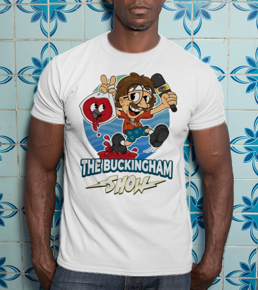 The Buckingham Show Bagged Wine Cartoon Character Fun Adventure T-Shirt