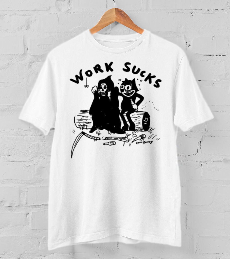 Heavyslime Work Sucks Garfield Monday Blues T-Shirt
