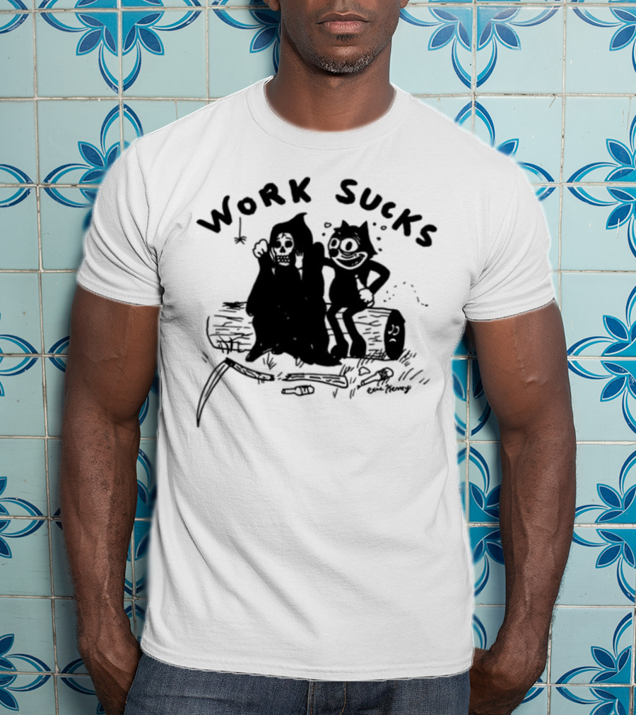 Heavyslime Work Sucks Garfield Monday Blues T-Shirt