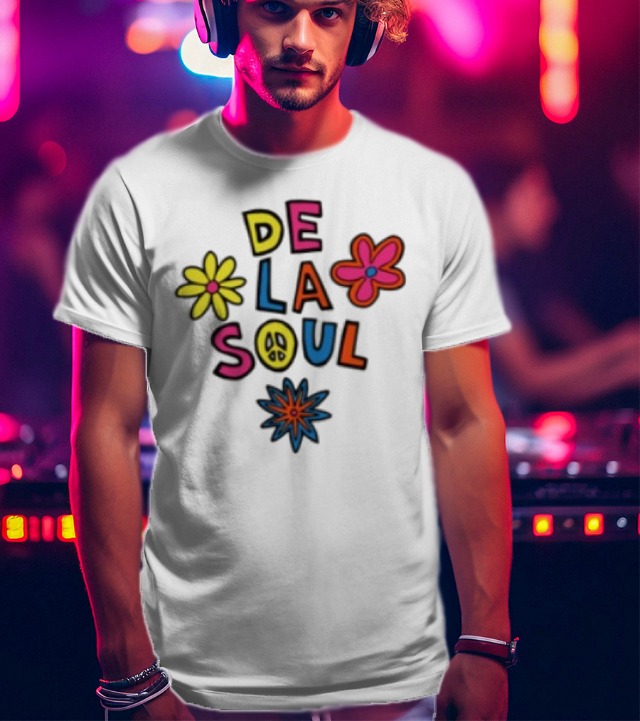Thank You Dave De La Soul Colorful Flowers Peace Symbol T-Shirt