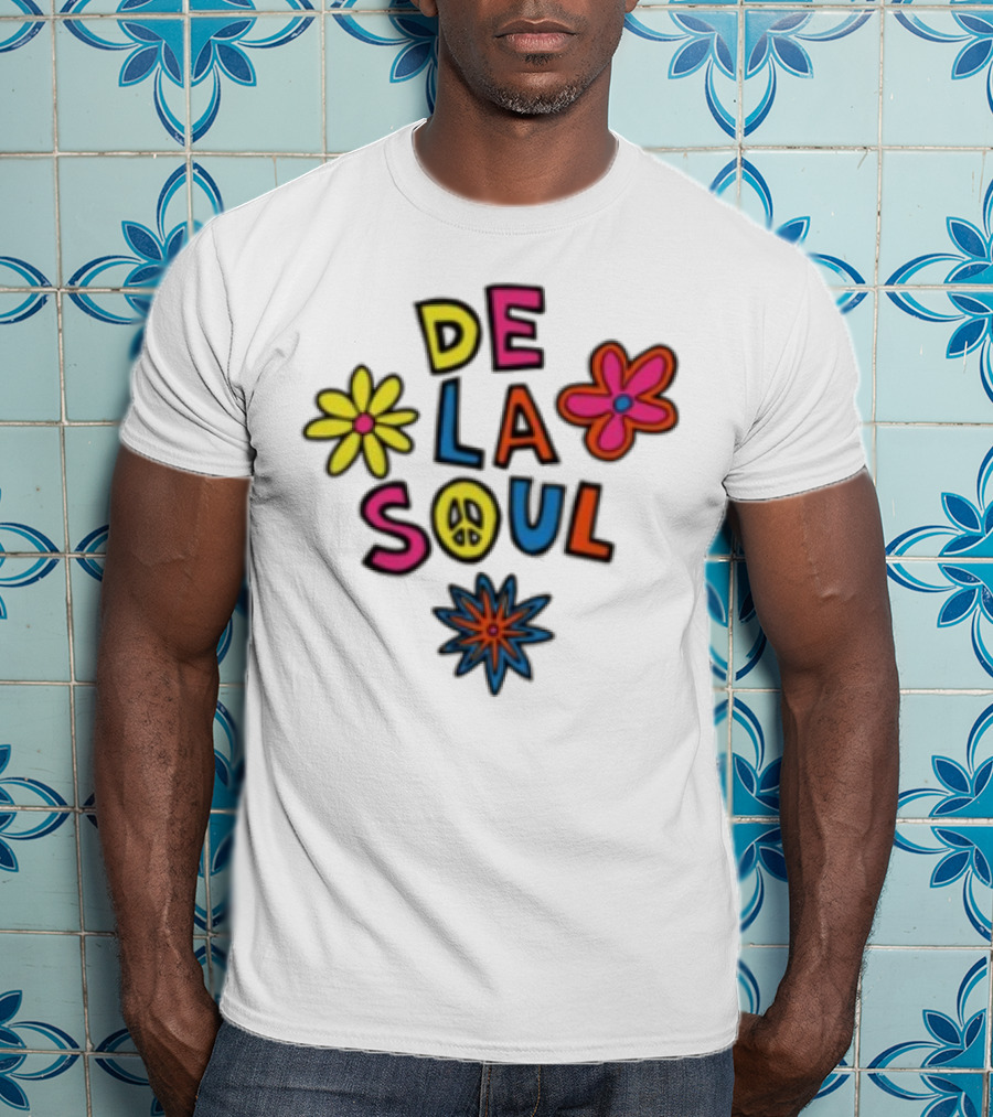Thank You Dave De La Soul Colorful Flowers Peace Symbol T-Shirt