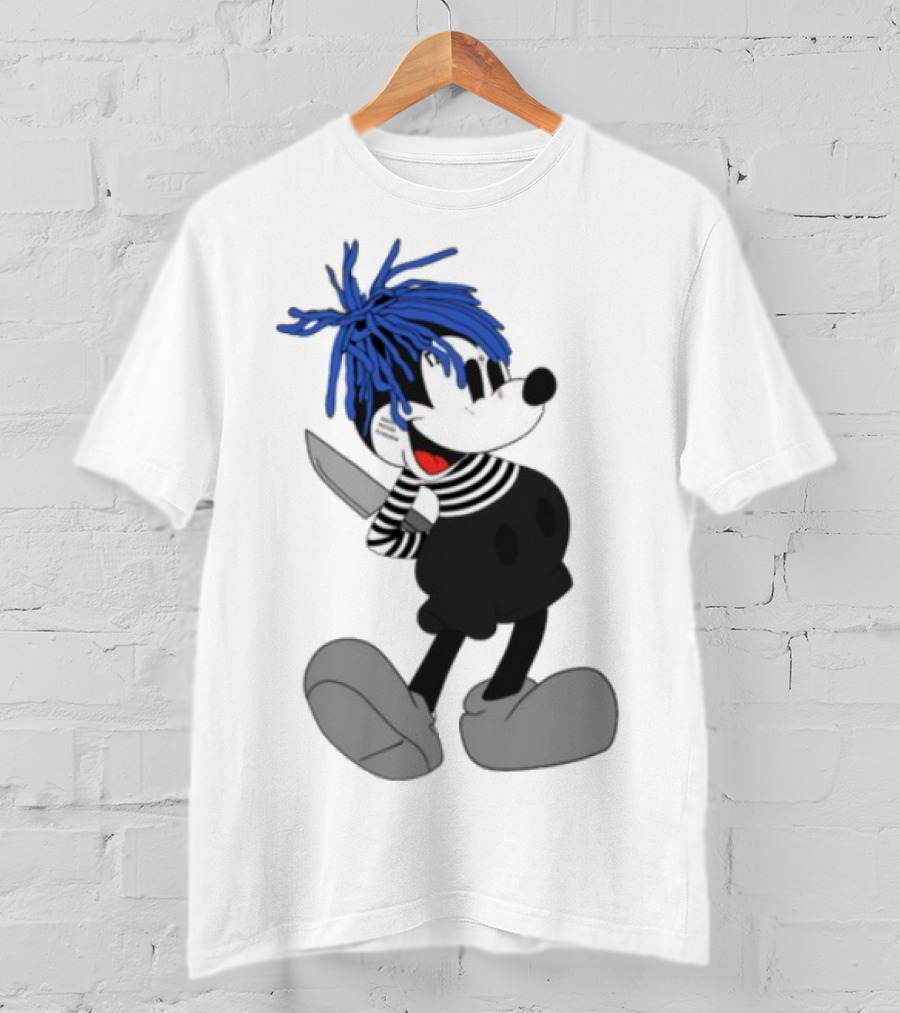 Revenge X Sad Mickey Mouse Knife Emotive Punk Mashup T-Shirt