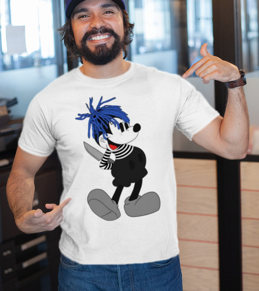 Revenge X Sad Mickey Mouse Knife Emotive Punk Mashup T-Shirt