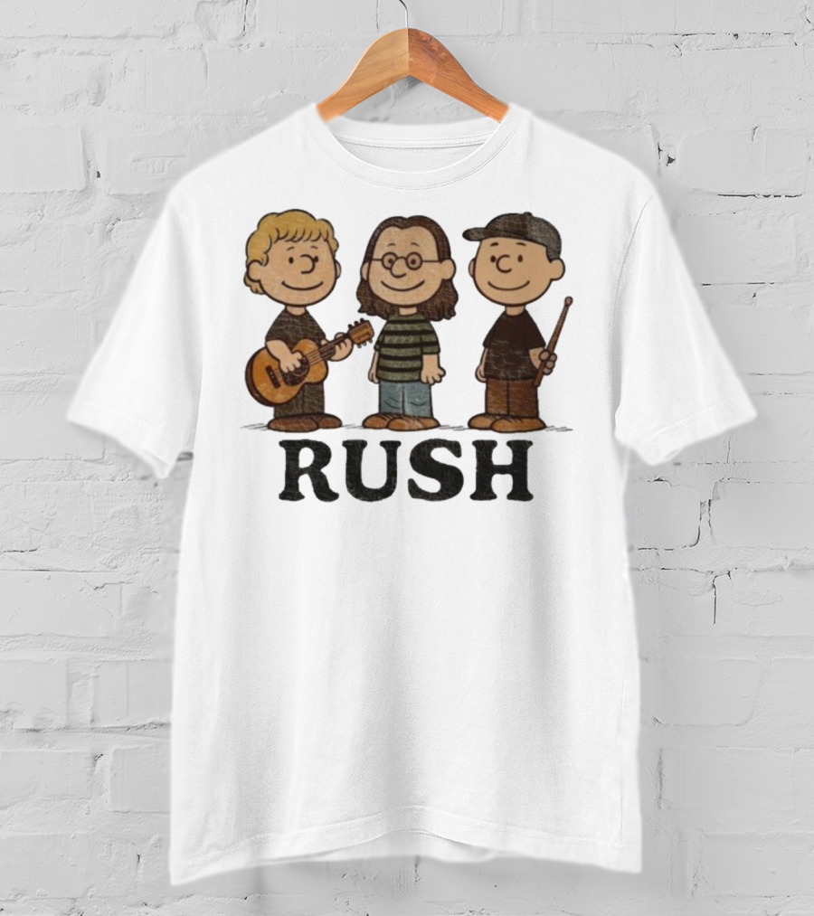 Charlie Brown Peanuts Characters Styled As Rush Band Members T-Shirt