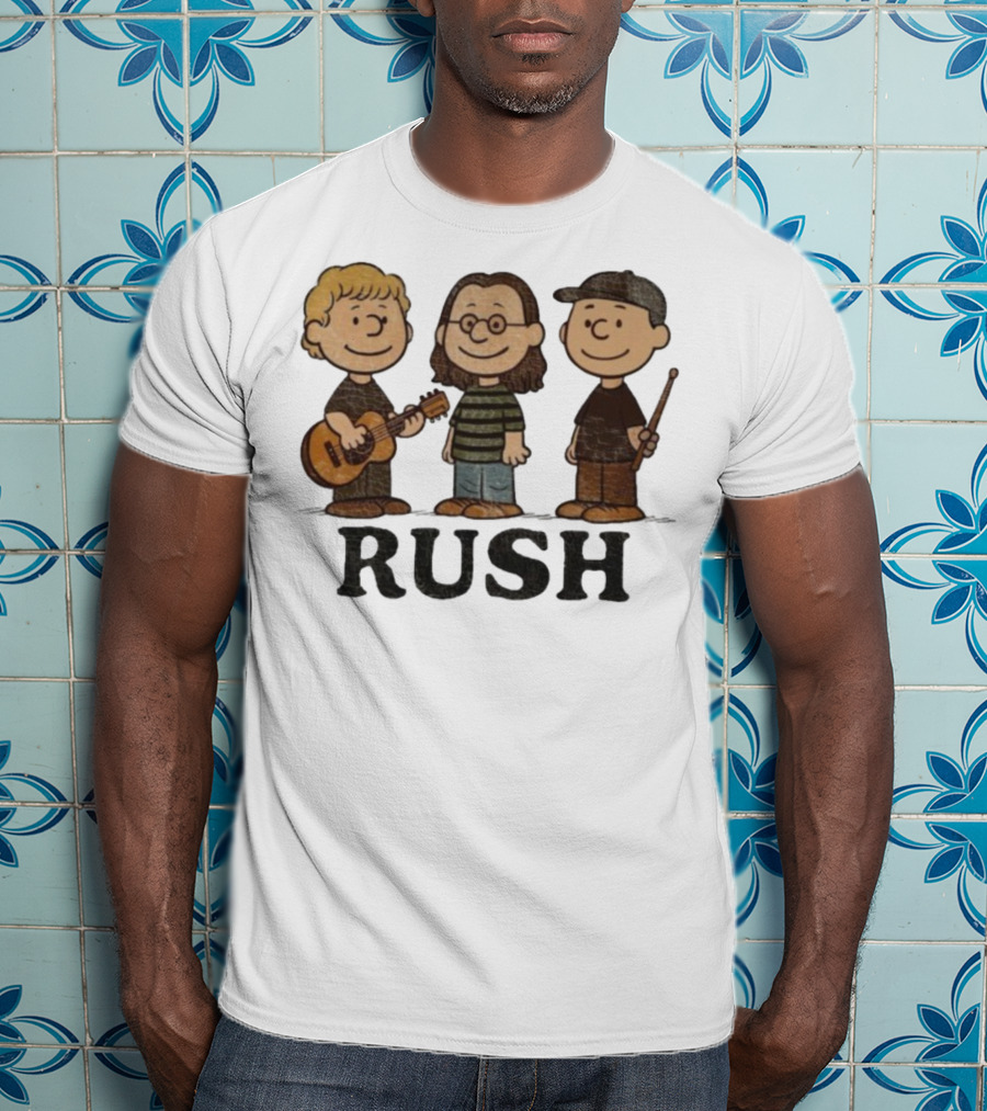 Charlie Brown Peanuts Characters Styled As Rush Band Members T-Shirt