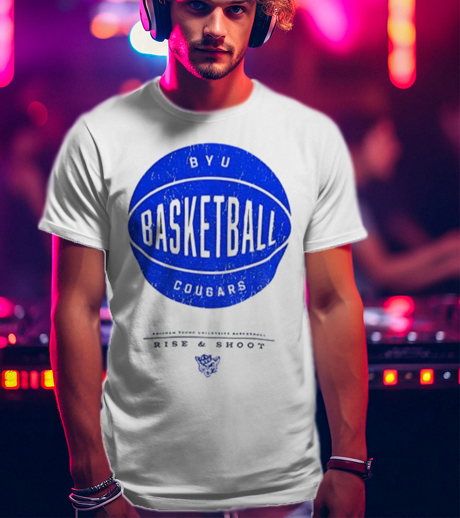 BYU Cougars Rise And Shoot Basketball Brigham Young University T-Shirt