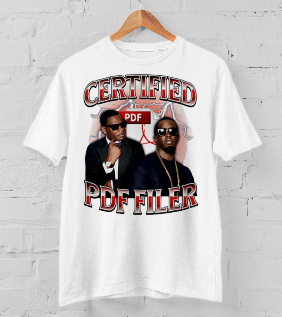 Certified PDF Filer Celebrity Parody With Suits And Sunglasses T-Shirt