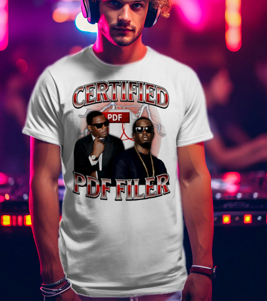Certified PDF Filer Celebrity Parody With Suits And Sunglasses T-Shirt