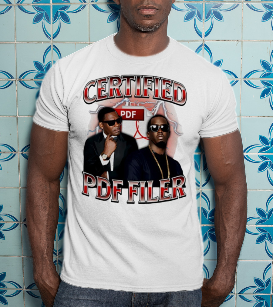 Certified PDF Filer Celebrity Parody With Suits And Sunglasses T-Shirt
