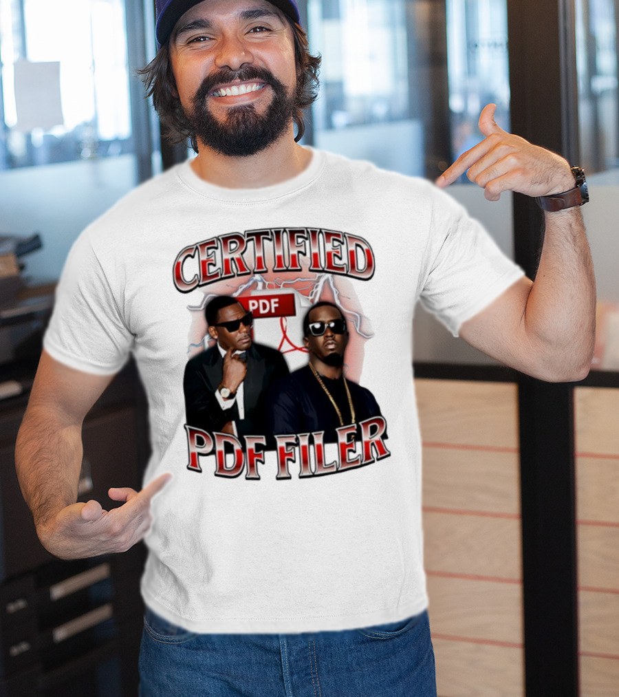 Certified PDF Filer Celebrity Parody With Suits And Sunglasses T-Shirt