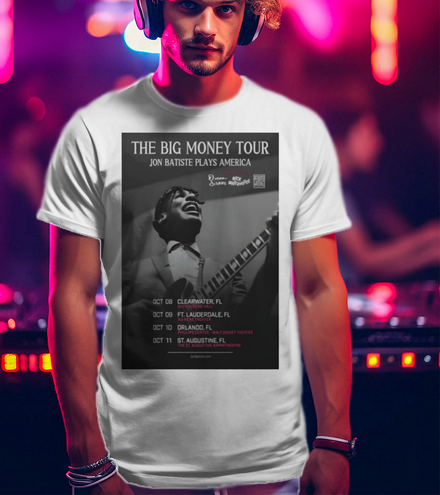 The Big Money Tour Jon Batiste Plays America October 2025 Florida Concert Dates T-Shirt