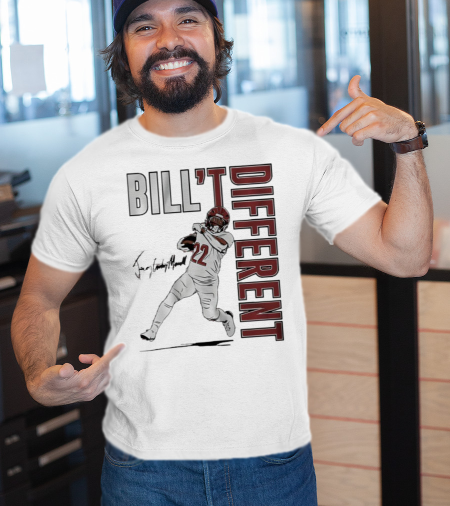 Jacory Croskey-Merritt Bill’t Different Number 22 Football Signature T-Shirt