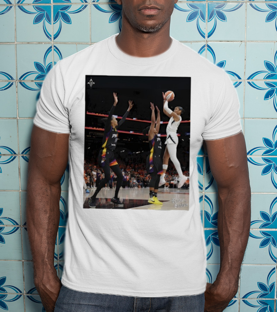 Las Vegas Aces Hang It In The Louvre Basketball Action Shot T-Shirt