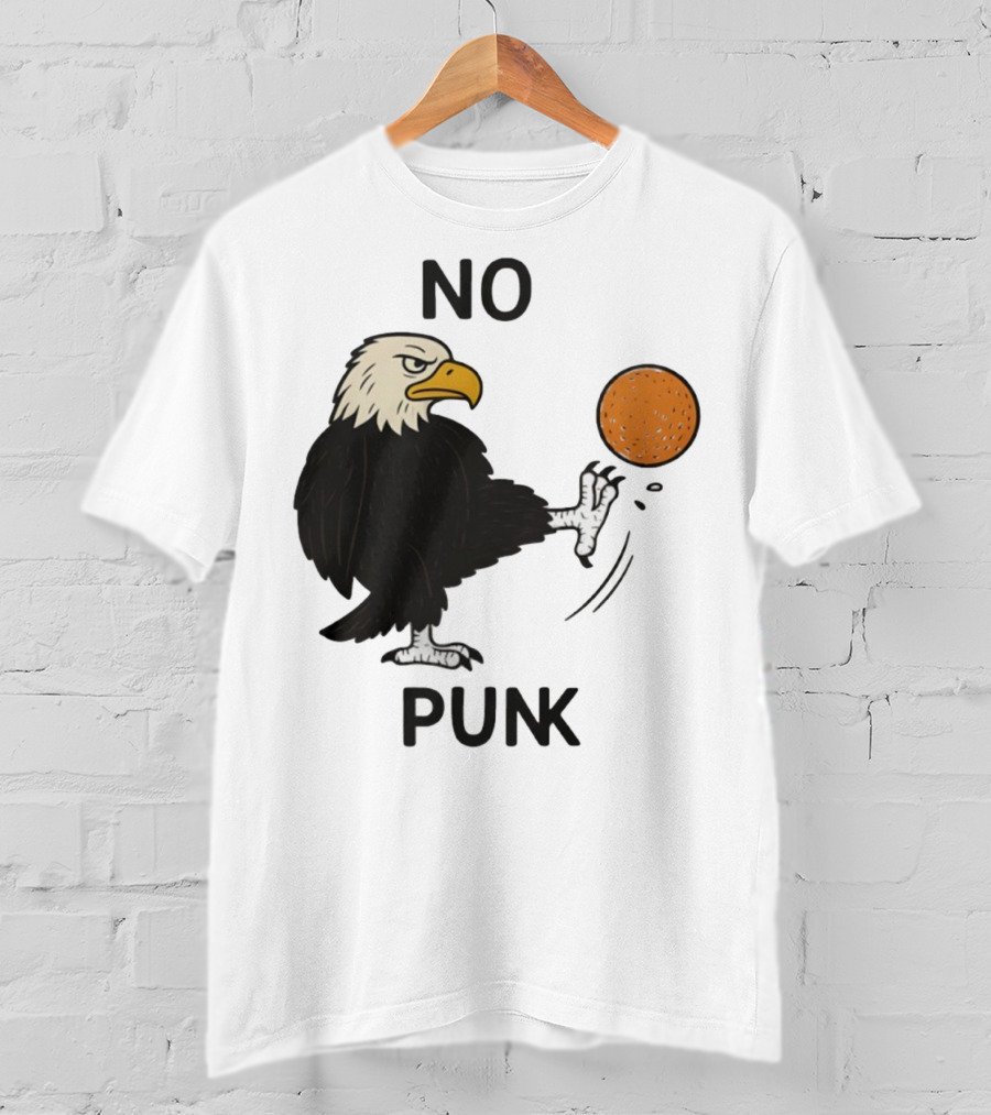 Bald Eagle Kicking Orange Ball No Punk T-Shirt