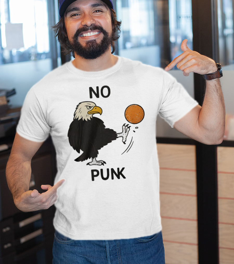 Bald Eagle Kicking Orange Ball No Punk T-Shirt