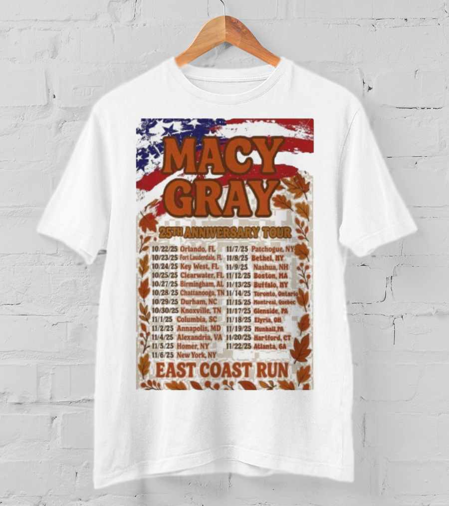 Macy Gray 25th Anniversary Tour 2025 East Coast Run Dates T-Shirt
