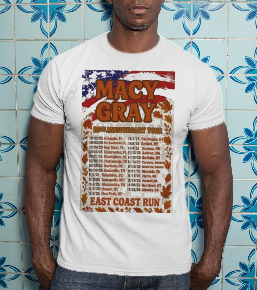 Macy Gray 25th Anniversary Tour 2025 East Coast Run Dates T-Shirt