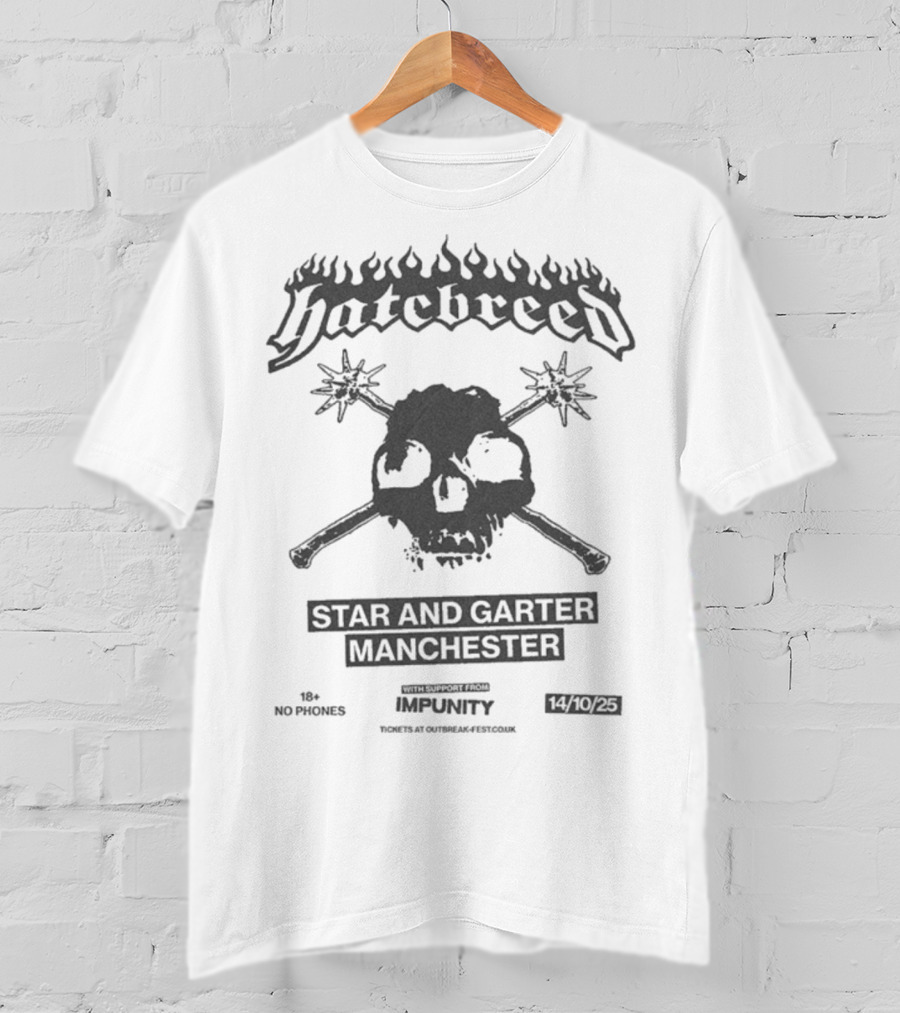 Hatebreed Star And Garter Manchester Event October 14th 2025 T-Shirt