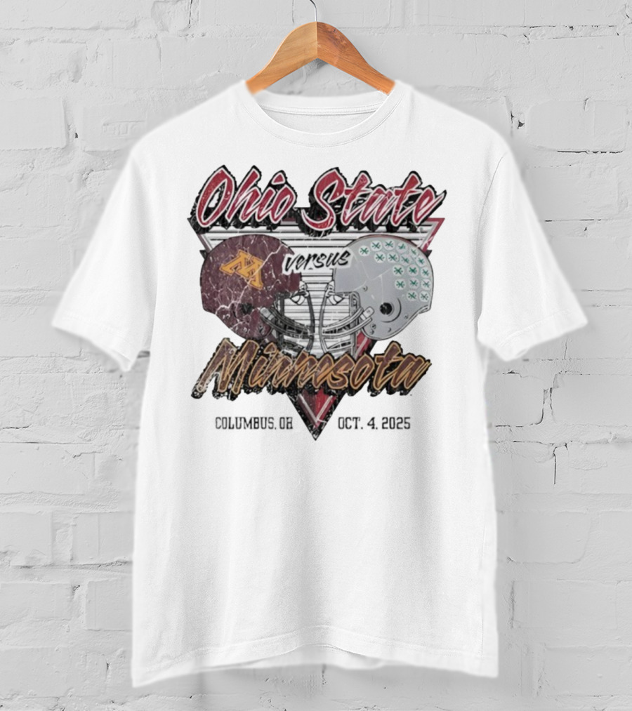 Ohio State Versus Minnesota Football 2025 Game Helmets T-Shirt