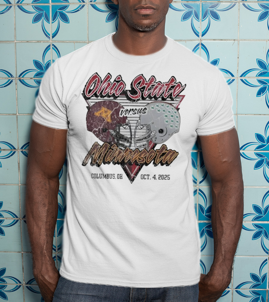 Ohio State Versus Minnesota Football 2025 Game Helmets T-Shirt