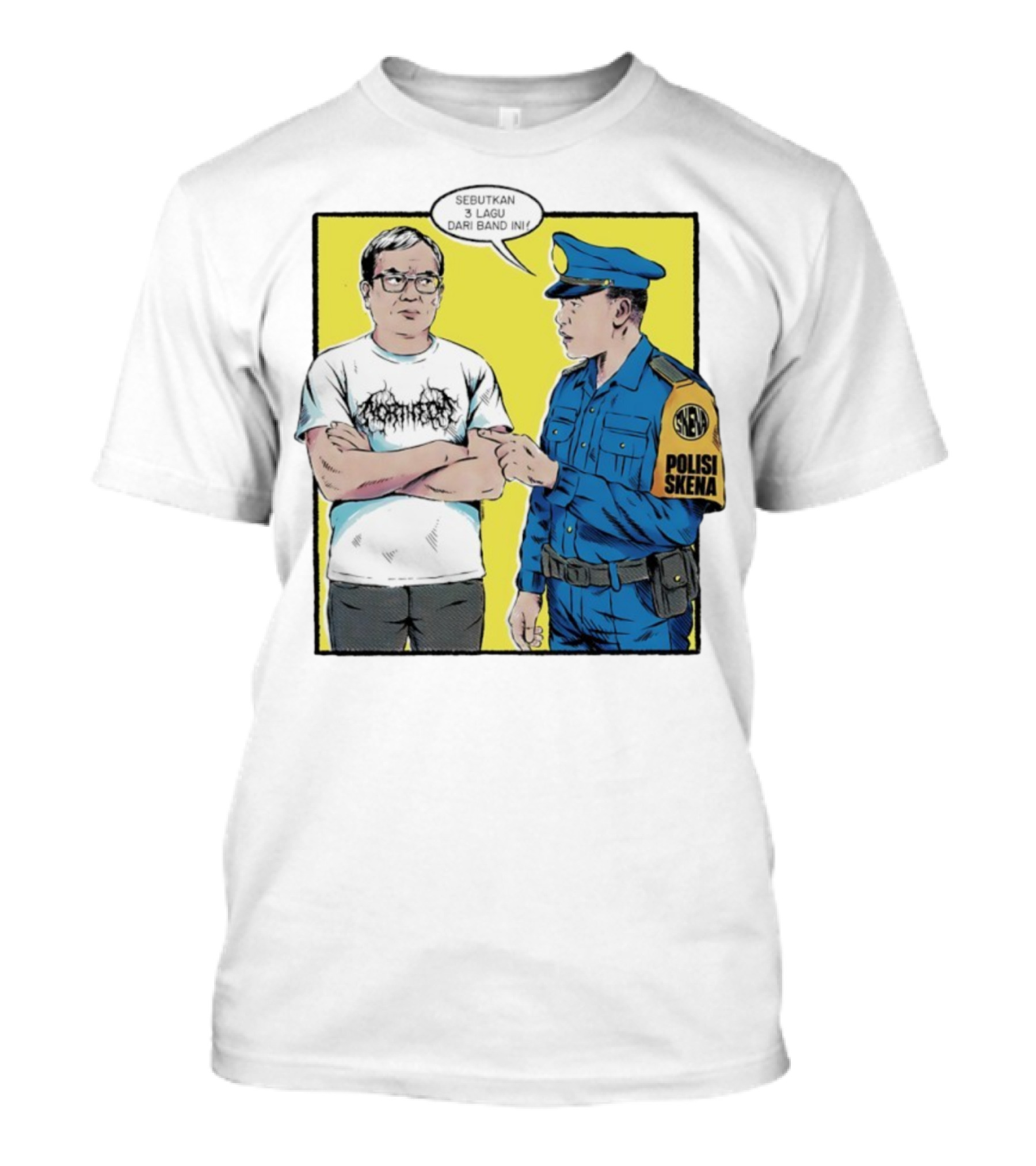 Polisi Skena Sebutkan 3 Lagu Dari Band Ini Meme Comic Interaction T-Shirt