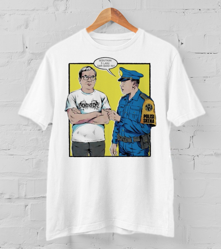 Polisi Skena Sebutkan 3 Lagu Dari Band Ini Meme Comic Interaction T-Shirt
