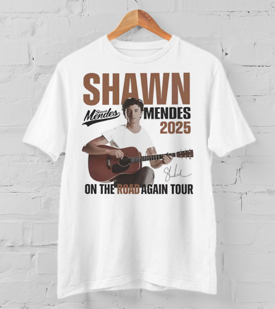 Shawn Mendes 2025 On The Road Again Tour Signature T-Shirt