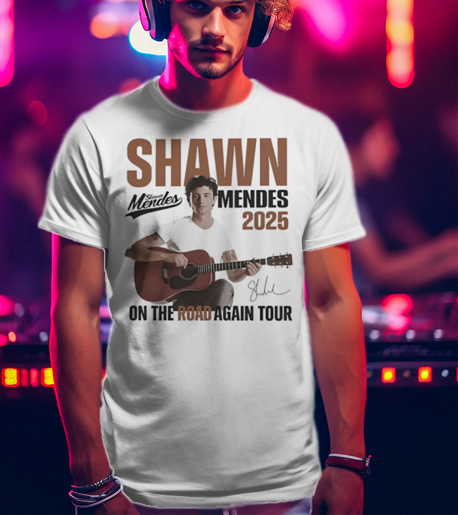 Shawn Mendes 2025 On The Road Again Tour Signature T-Shirt