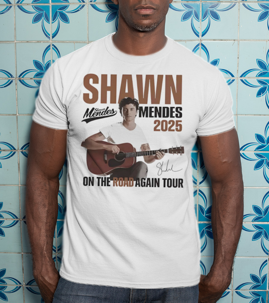 Shawn Mendes 2025 On The Road Again Tour Signature T-Shirt