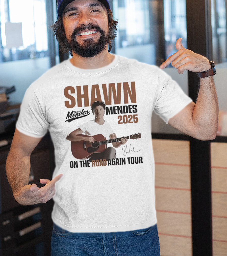 Shawn Mendes 2025 On The Road Again Tour Signature T-Shirt