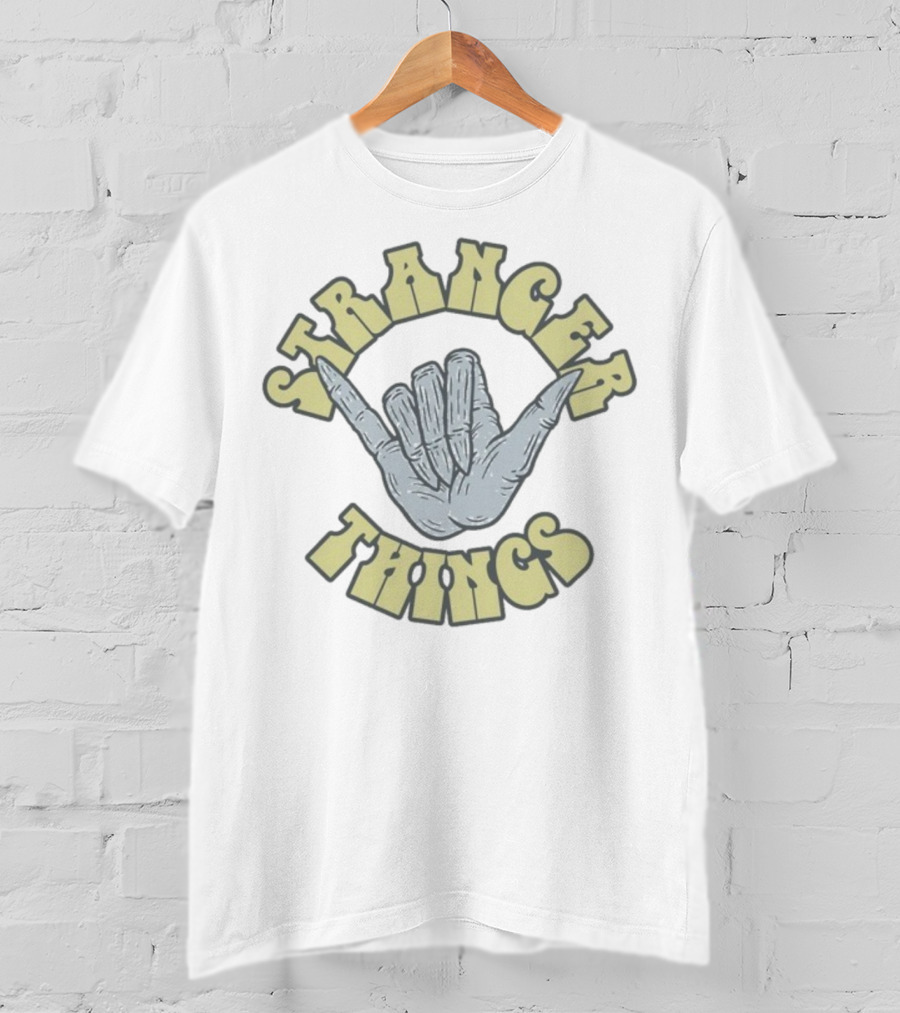 Stranger Things Skull Hand Gesture Graphic T-Shirt