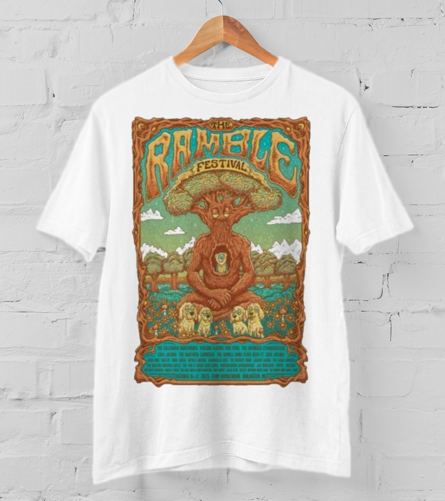 The Ramble Festival 2025 Camp Ramblewood October 10-12 Tree Creature And Owls T-Shirt
