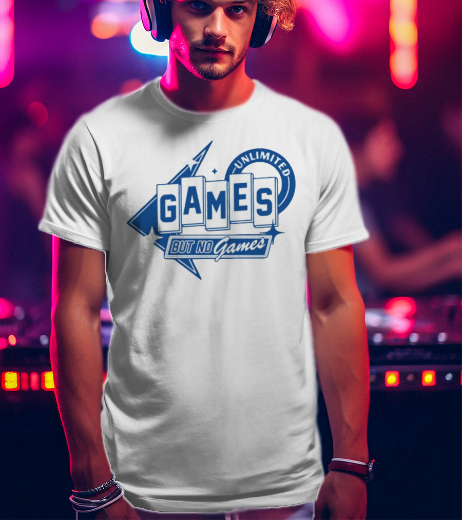 Unlimited Games But No Games Retro Style Gaming Aesthetic T-Shirt