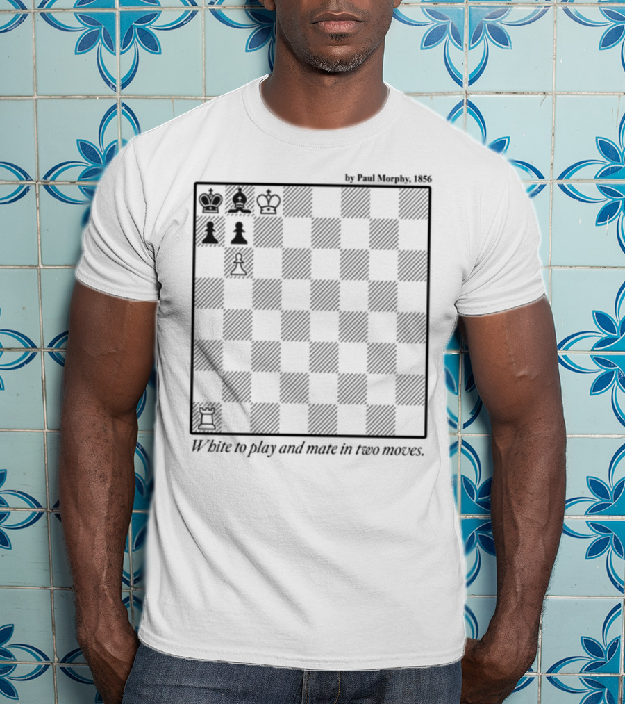 Paul Morphy 1856 Chess Puzzle White To Play And Mate In Two Moves T-Shirt